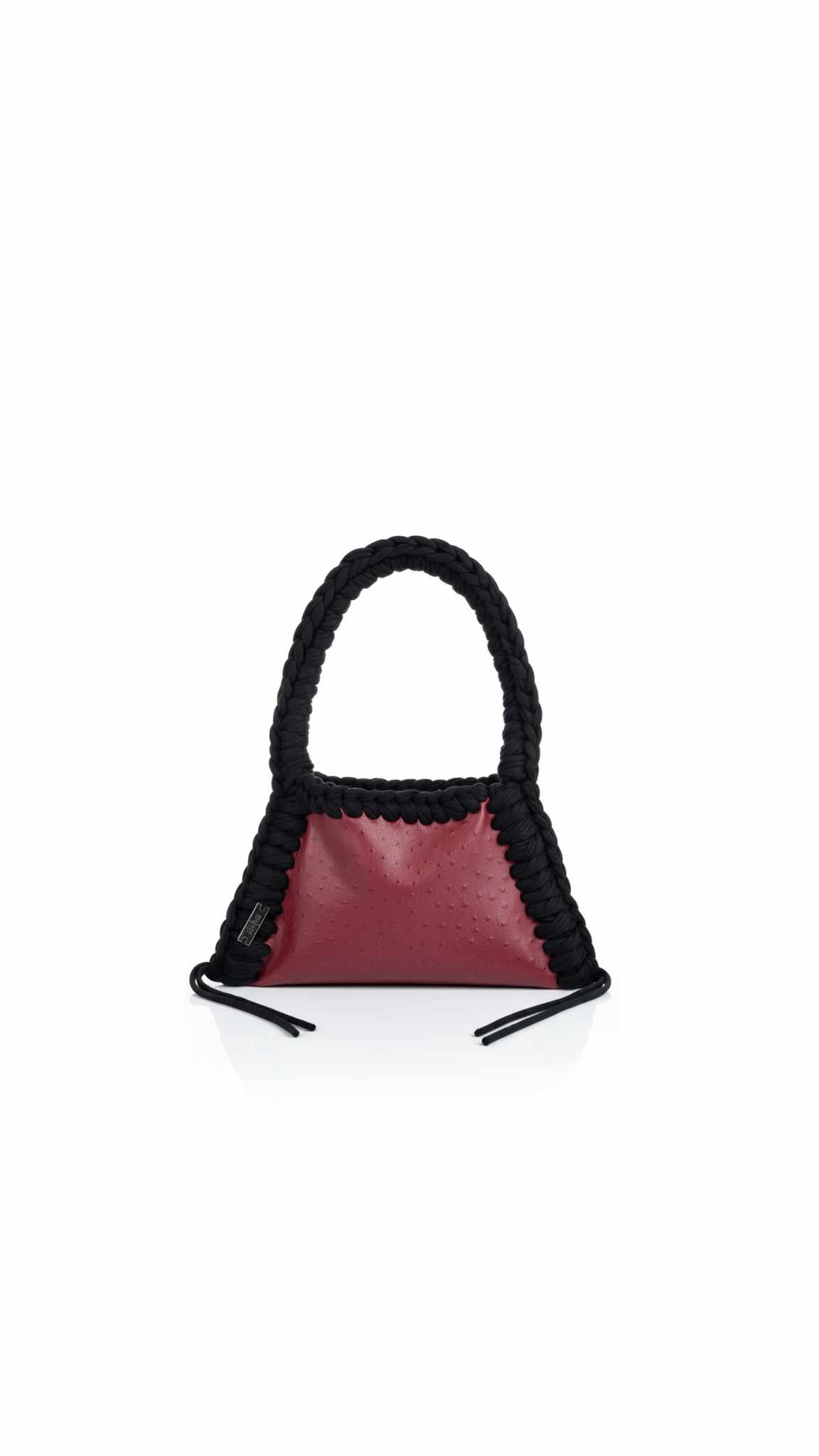 BILLIE - SIMILI CUIR AUTRUCHE BORDEAUX / NOIR